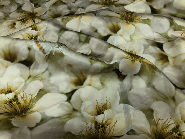 Spring Blossom on Satin,Olive