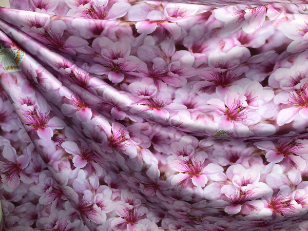 Spring Blossom on Satin,Pink