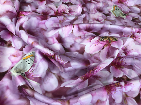 Spring Blossom on Satin,Pink