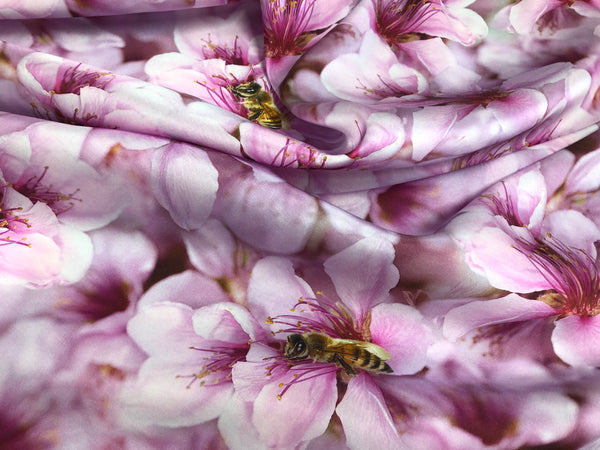 Spring Blossom on Satin,Pink