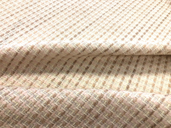 Beige,Pale Pink, White & Silver Tweed Suiting