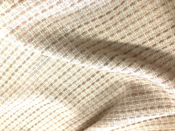Beige,Pale Pink, White & Silver Tweed Suiting