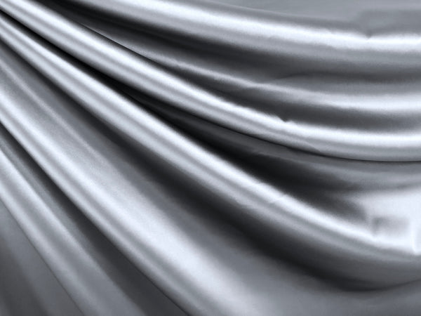 Stretch Silk Satin, Silver
