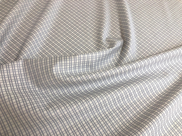 Super Fine Italian Shirting, Blue & White Check