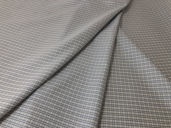 Super Fine Italian Shirting, Blue & White Check