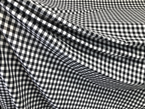 Dark Navy & White Gingham Voile