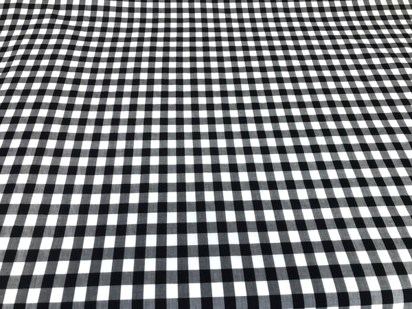 Dark Navy & White Gingham Voile