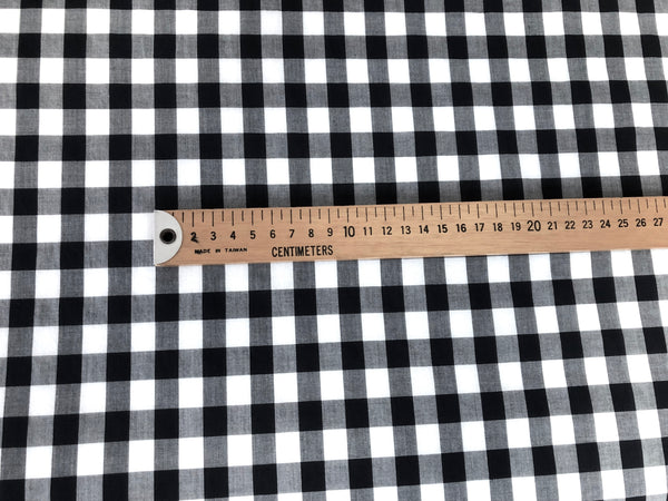 Dark Navy & White Gingham Voile