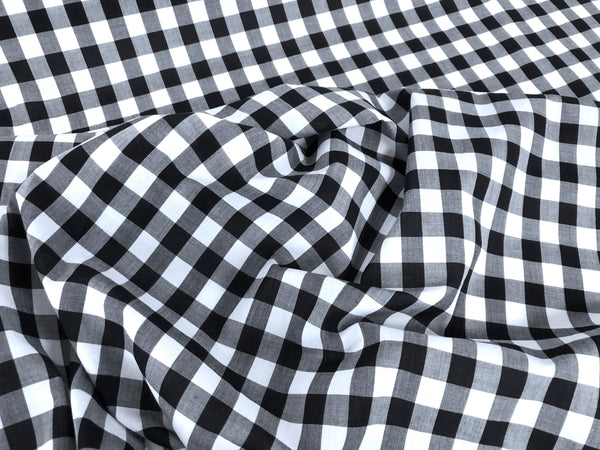 Dark Navy & White Gingham Voile