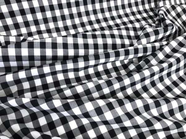 Dark Navy & White Gingham Voile
