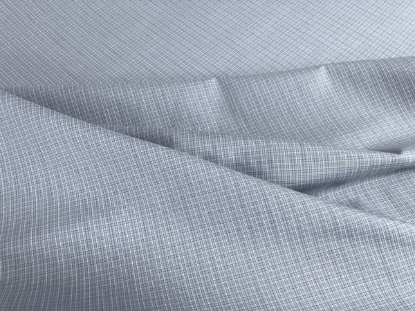 Super Fine Italian Shirting, Blue & White Check