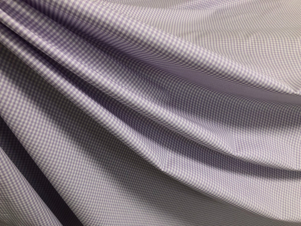 LAST PIECE: 2.00 MT Italian Gingham, White & Lilac