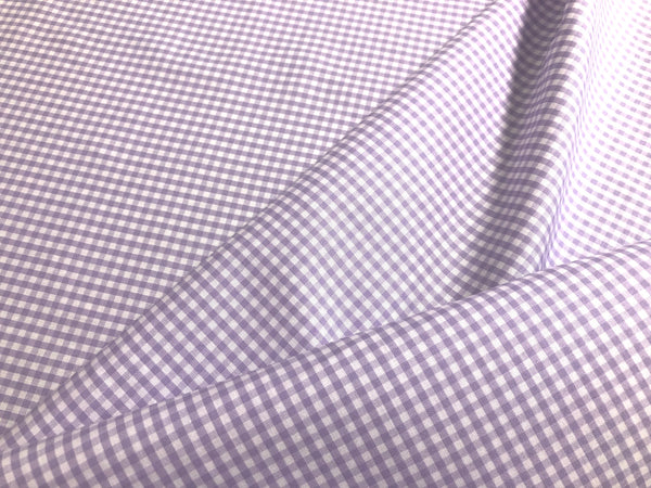 LAST PIECE: 2.00 MT Italian Gingham, White & Lilac