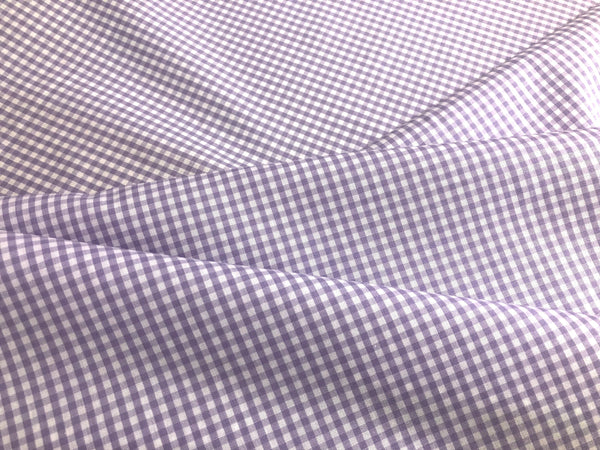 LAST PIECE: 2.00 MT Italian Gingham, White & Lilac