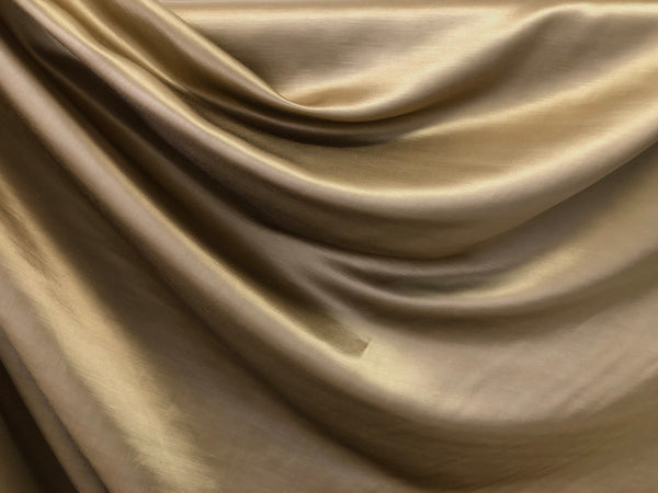 Linen & Viscose Blend Satin, Old Gold