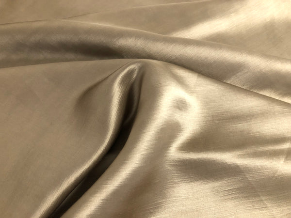 Linen & Viscose Blend Satin, Old Gold