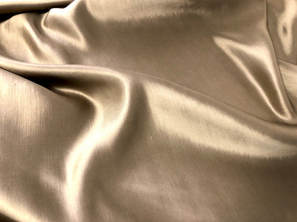 Linen & Viscose Blend Satin, Old Gold