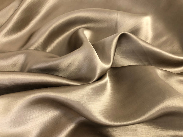 Linen & Viscose Blend Satin, Old Gold