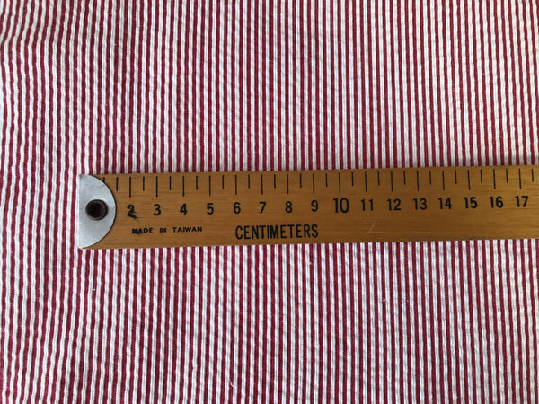Red & White Stripe Seersucker