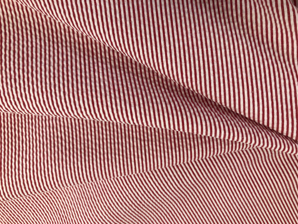 Red & White Stripe Seersucker
