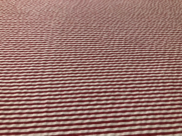Red & White Stripe Seersucker