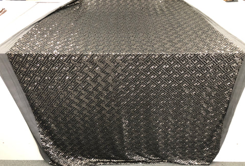 Silver & Gun Metal  Sequins on Jersey