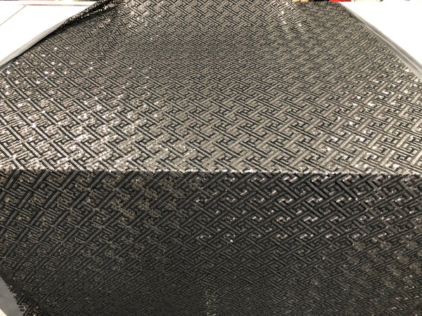 Silver & Gun Metal  Sequins on Jersey