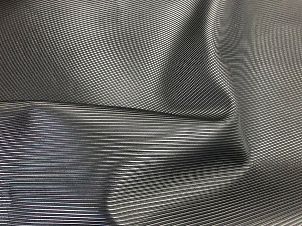 Coated Black Ottoman Rib Suiting