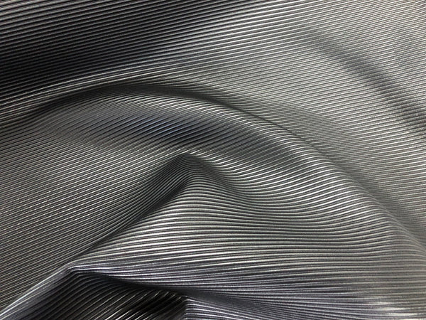 Coated Black Ottoman Rib Suiting