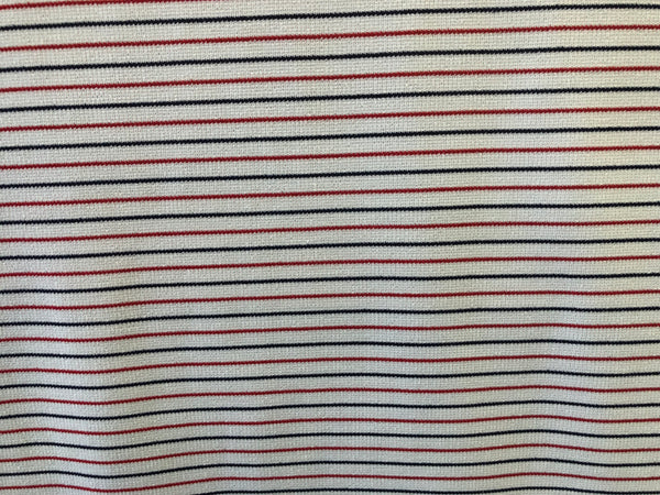 Red & Navy  Stripes  on Textured Jersey