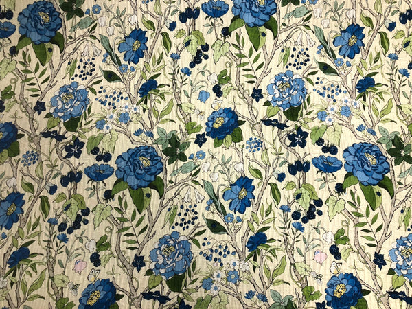 Silk Blend Floral Cloquè Jacquard, in Blue Rose