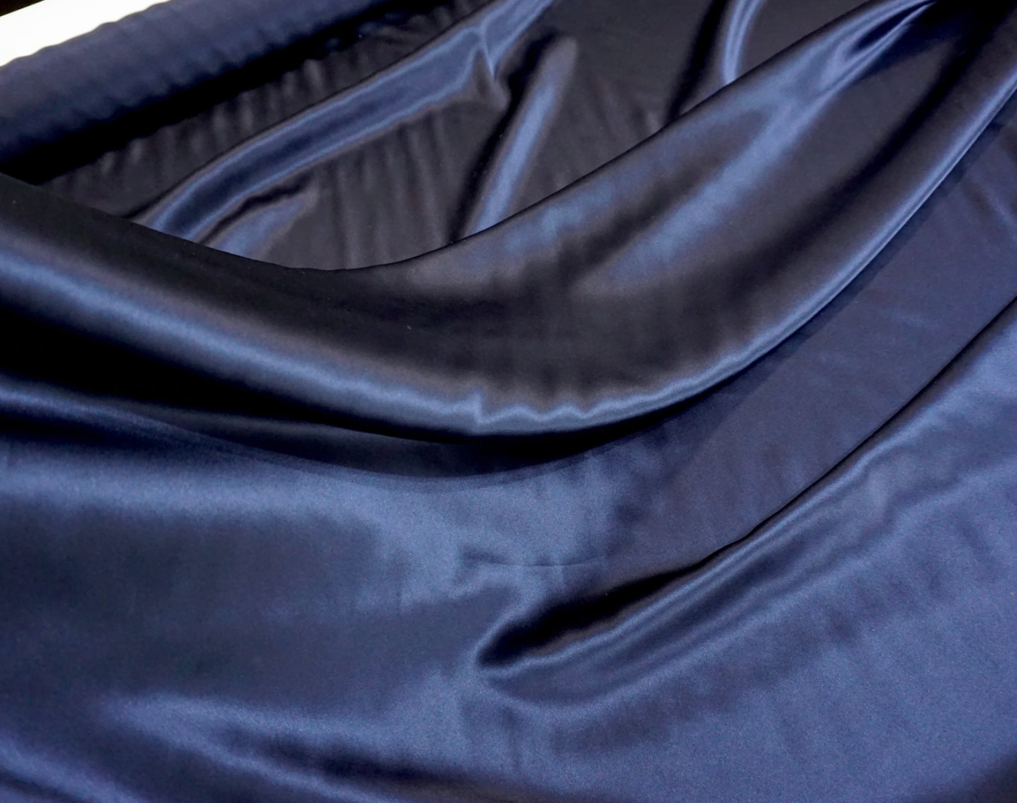 Navy Silk Satin