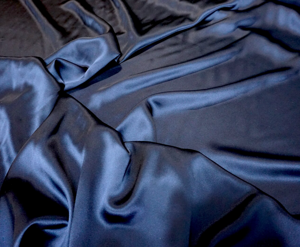 Navy Silk Satin