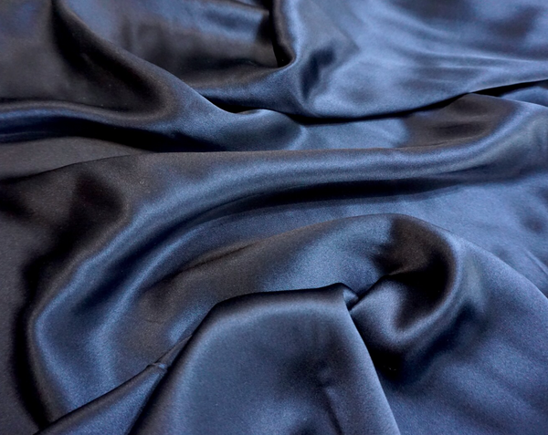 Navy Silk Satin