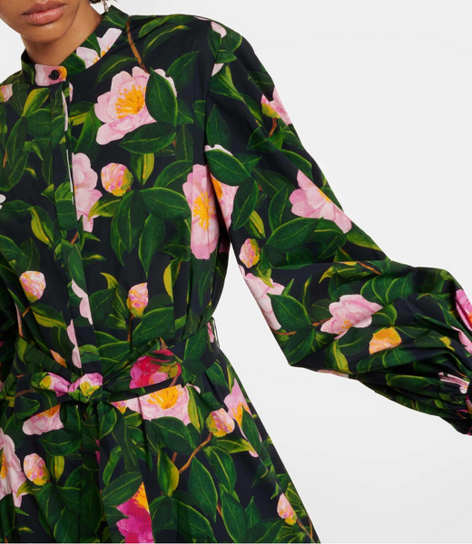 PANEL-  Print on Navy Silk Twill