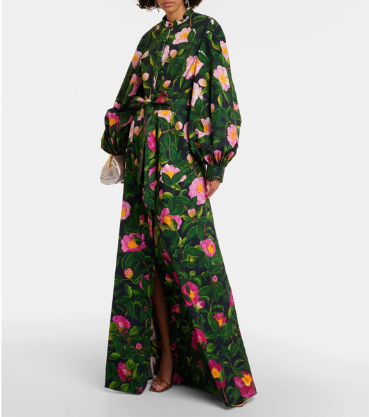 PANEL-  Print on Navy Silk Twill