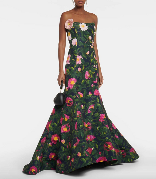 PANEL-  Print on Navy Silk Twill