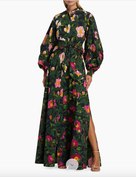 PANEL-  Print on Navy Silk Twill