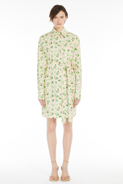 Green Apple Print on Cotton Poplin