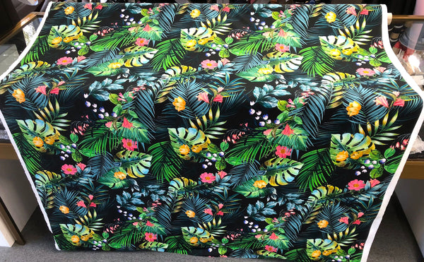 Jungle Watercolour Print on Ottoman Cotton