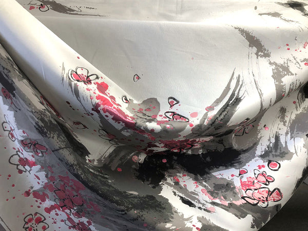 PANEL-  Heavy Silk Blend, Cherry Blossom Jacquard