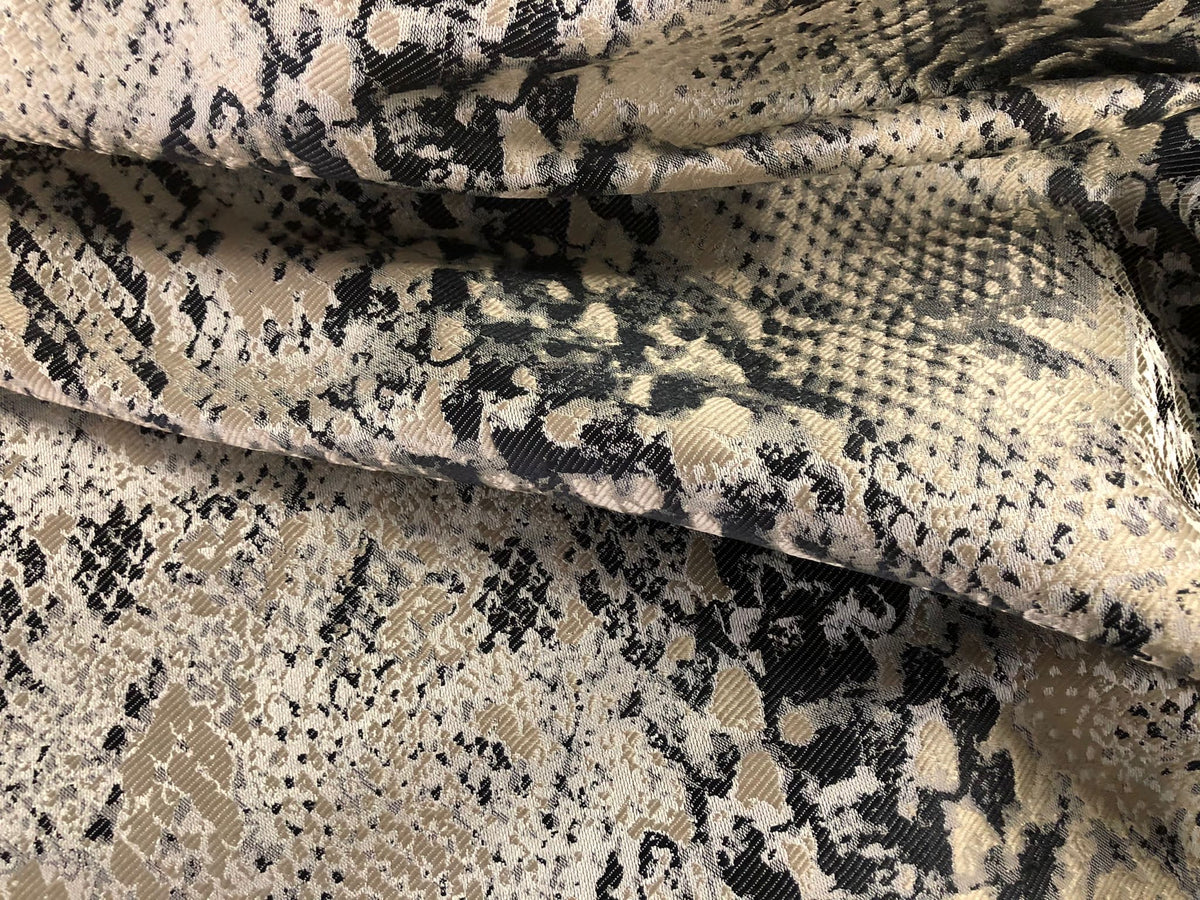 Python Satin Jacquard Suiting, Cream & Black – Fabric Muse