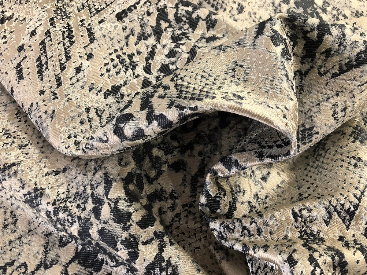 Python Satin Jacquard Suiting, Cream & Black – Fabric Muse