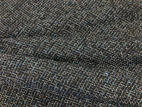 Blue & Black Speckled Tweed Suiting