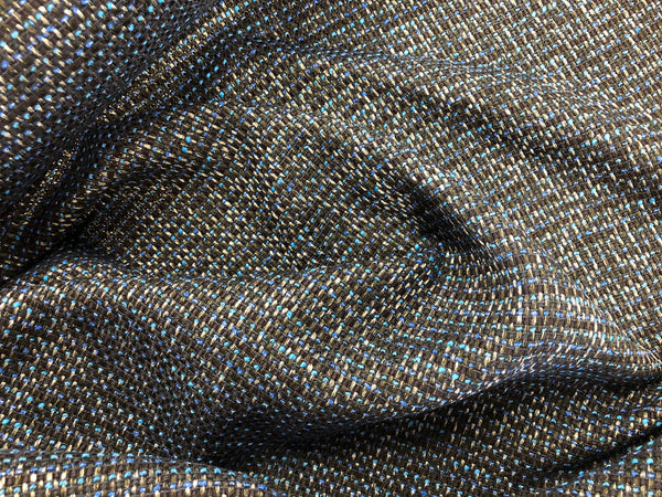 Blue & Black Speckled Tweed Suiting