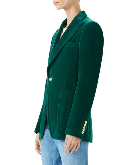 Emerald Green Cotton Velvet