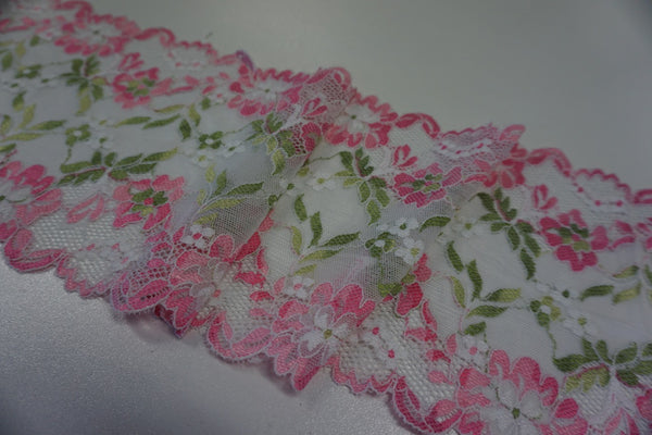 Stretch Lace Trim, Pink