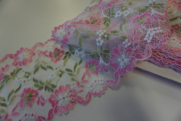 Stretch Lace Trim, Pink