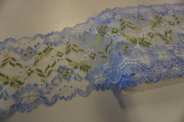 Stretch Lace Trim, Blue