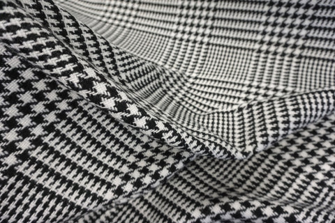 Black & White Houndstooth Check Tweed